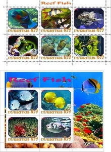Stamp blocks complete Mauritius 2011 Reef Fish - Picture 1 of 1