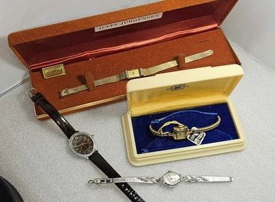 Lote de 4 relojes vintage Jurgensen Hilton Hamiltn GF 17 joyas diamante Montrichard  Foto 1 de 4