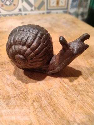 Cast Iron Snail Ornament Decorative #snailcore Hurry this snail is going fast 🐌 - Image 1 of 4