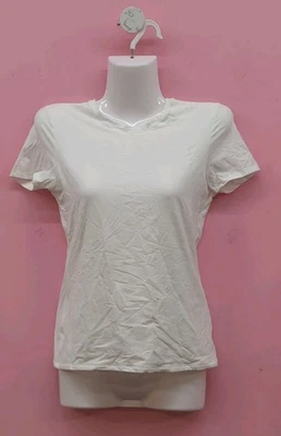 Camiseta Victoria Secret ROSA Base Elastizada Manga Corta Mediana Blanca Foto 1 de 4