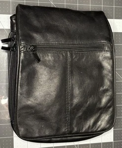 Buxton Genuine Leather Black Shoulder Slingback Hand Bag Purse - Picture 1 of 10