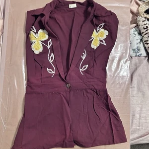 Vestido bordado ViTG MCM para mujer borgoña mameluco años 50’s Air Hostess talla 14 - Imagen 1 de 8