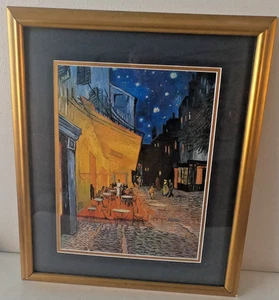Van Gogh "Cafe Terrace at Night" Print, framed at 21.5" x 18" - Picture 1 of 12