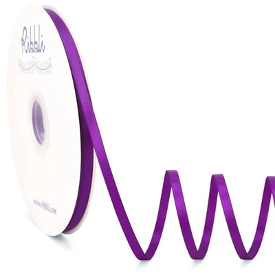 Ribbli Purple Satin Ribbon Double Faced Satin 1/4 Inch x Continuous 100 - Image 1 of 4