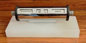 Art Deco Perpetual Desk Calendar On Marble Base C.1930 - Fully Working/ Intact - Picture 1 of 7