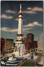 Indianapolis ID-Indiana, Starlit Soldiers' & Sailors' Monument Vintage Postcard