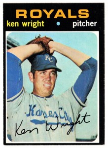 Ken Wright 1971 Topps # 504 Kansas City Royals (ex+) A