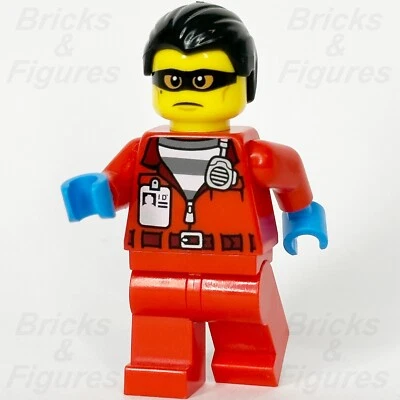 LEGO® City Crook Vito Minifigure Red Jacket Prison Shirt Police 60317 cty1376 - Image 1 of 3