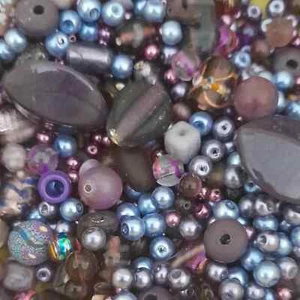 Upcycled Purple Beads – Mixed Materials – Jewelry Making Supplies - Picture 1 of 1