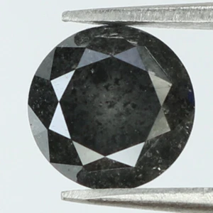 Diamante de corte redondo suelto natural de 1,25 quilates 6,40 mm diamante de sal y pimienta QL8301 - Imagen 1 de 10