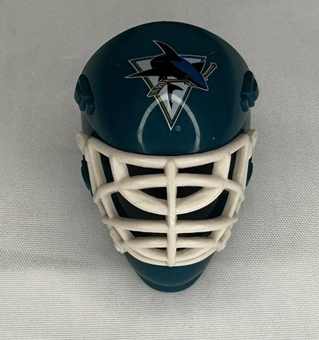 San Jose Sharks Hockey Goalie Mini Helmet Franklin NHL 1.5" Green White Vintage! Cover