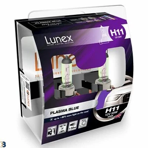 Lunex H11 Halogen Birnen Plasma Blue 4200K 12V 55W 711 Blau Premium Set - Picture 1 of 1