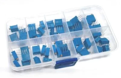 50pcs 3296W Multiturn Trimmer Potentiometer Kit High Precision Variable Resistor - Image 1 of 3