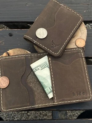 Wallet for Men - Minimalist Leather Bifold Wallet, Men's Wallet, Vintage Brown - Image 1 of 2