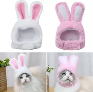2PCS Bunny Ears for Cat, Plush Rabbit Hat with Ears for Cats & Small Dogs, Cute - Picture 1 of 12