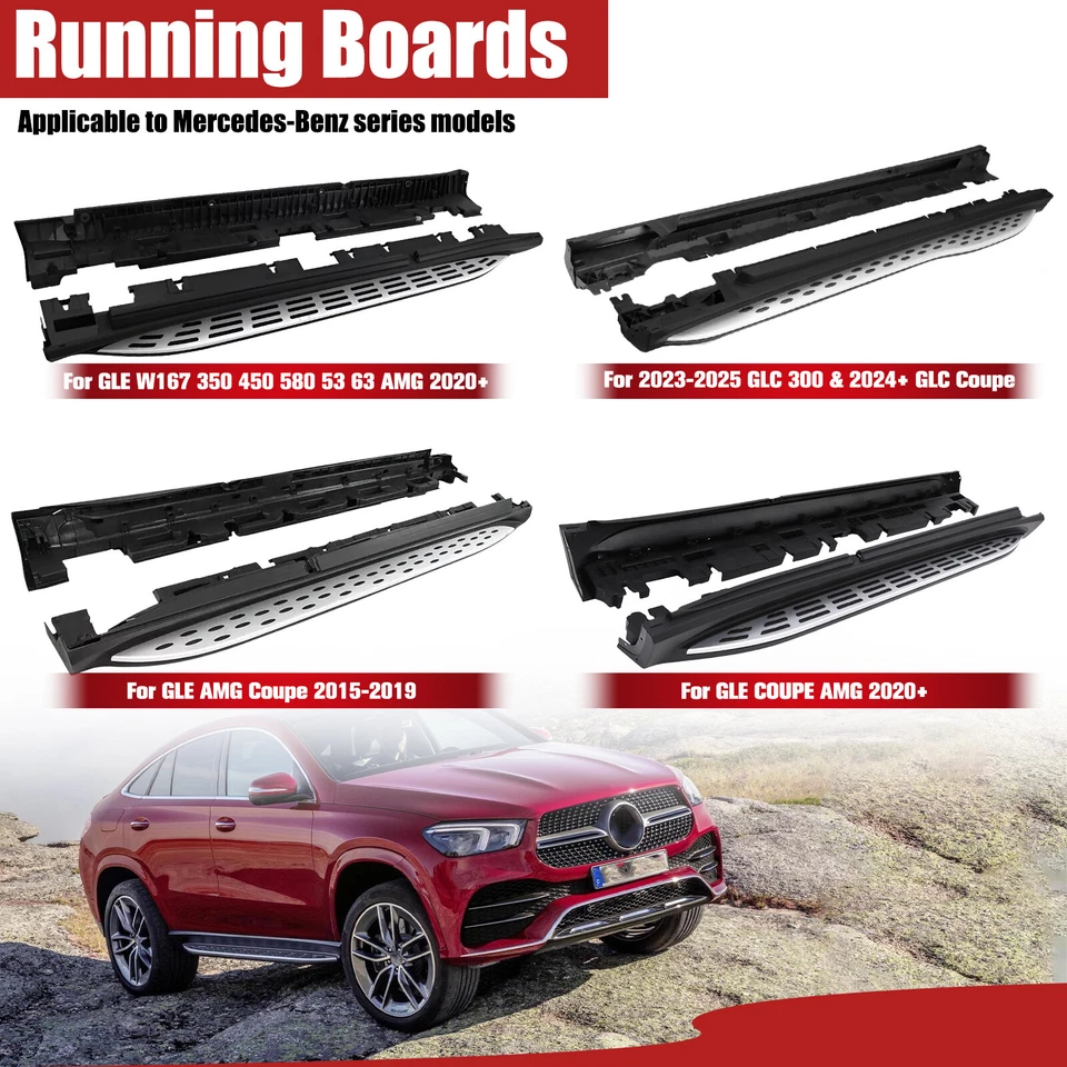 estriberas peldaños laterales para Mercedes Benz GLE W167 GLE350/450/450e 2020-2025 Foto 1 de 4