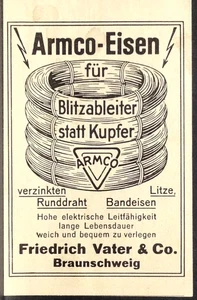 Armco Eisen f.Blitzableiter statt Kupfer,Vater/Co,Braunschweig,orig.Anzeige 1936 - Bild 1 von 1