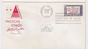 TurtlesTradingPost - George Washington Credo 1960 #1139 FDC- House of Farnam - Picture 1 of 1