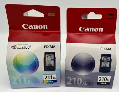 Cartucho de tinta colorida Canon PIXMA 210XL preto 211XL conjunto de 2 fabricante de equipamento original - Imagem 1 de 3