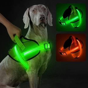 Light Up Dog Harness, No-Pull Led Dog Harness Rechargeable, Reflective Glow i... - Picture 1 of 8