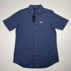 Travis Mathew Shirt Mens Small Home Of The Free Button Up Short Sleeve Golf - Picture 1 of 10