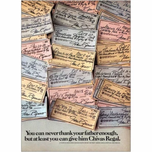 1980 Chivas Regal: You Can Never Thank Your Father Enough Vintage Print Ad - Bild 1 von 1