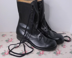Vintage 60s Vietnam Army Military Leather Jump Boots Dated 9/61 Combat 11 1/2 N - Picture 1 of 17