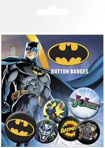 Button Badge 6er Pack BATMAN - 2x 32mm & 4x 25mm Logo, Joker NEU - Bild 1 von 1