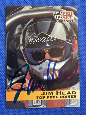 1992 Pro Set Racing Jim Head #10 Auto Signed Autograph Top Fuel Driver - Image 1 of 2