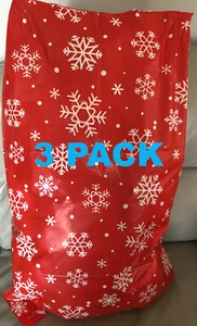 3 GROSSE WEIHNACHTSMANNSÄCKE GESCHENK GESCHENK WEIHNACHTEN SCHNEEFLOCKEN RIESENSTRUMPF KINDER TASCHE - Bild 1 von 5
