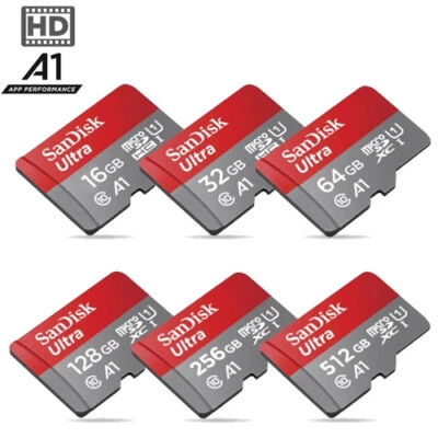 SanDisk Ultra A1 512GB 256GB 128GB 64GB 32GB 16GB micro SD Memory Card Lot 140MB - Image 1 of 4