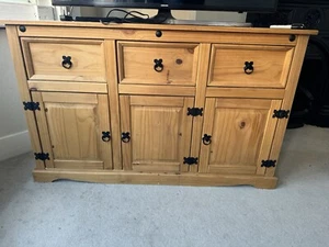 Solid Pine 3-Drawer Sideboard - Picture 1 of 3