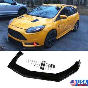Kit de carrocería divisor alerón labial parachoques delantero negro brillante para Ford Focus 2015-2018 - Imagen 1 de 13