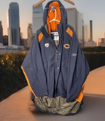 Reebok • Chicago Bears NFL Equipment Side Line Windbreaker Jacket • Men Sz 2XL - Image 1 of 4