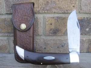 CASE-XX 1981 BUFFALO CLASP KNIFE P172 9-DOT W/ CASE BASKETWEAVE LEATHER SHEATH - Picture 1 of 11