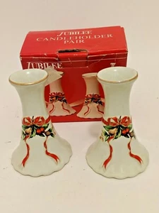 Porcelain Jubilee Candle Holder Pair - Picture 1 of 4