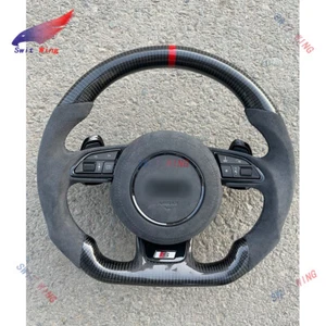 Carbon Fiber Steering wheel Frame For Audi RS6 RS7 A6 A7 S6 S7 A8 A4S4 Alcantara - Picture 1 of 12