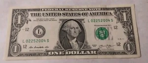 2013 $1 Dollar Bill FANCY # US San Francisco Birthday Note Feb. 25 2004 02252004 - Picture 1 of 6