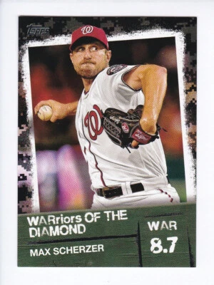 2020 Topps Series 2 #WOD-27 MAX SCHERZER WARriors of the Diamond /299 BLACK - Image 1 of 3