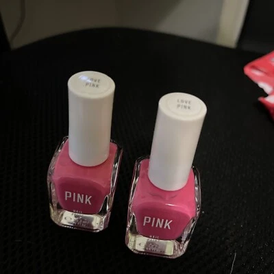 Lote de 2 esmaltes de uñas Victoria's Secret ROSA "LOVE PINK" .44 fl oz cada uno RARO Foto 1 de 4