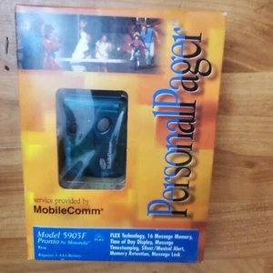 Vintage Motorola Pager Beeper Górny wyświetlacz strona turkusowy przezroczysty model 5903F - Zdjęcie 1 z 7