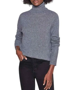  $325 NWT EQUIPMENT Delafine Turtleneck Cashmere Heather Grey Sweater sz L - Picture 1 of 12