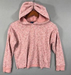 Old Navy Sweatshirt Girl's Large (10-12) Pink Floral Pullover Hoodie Long Sleeve - Picture 1 of 11
