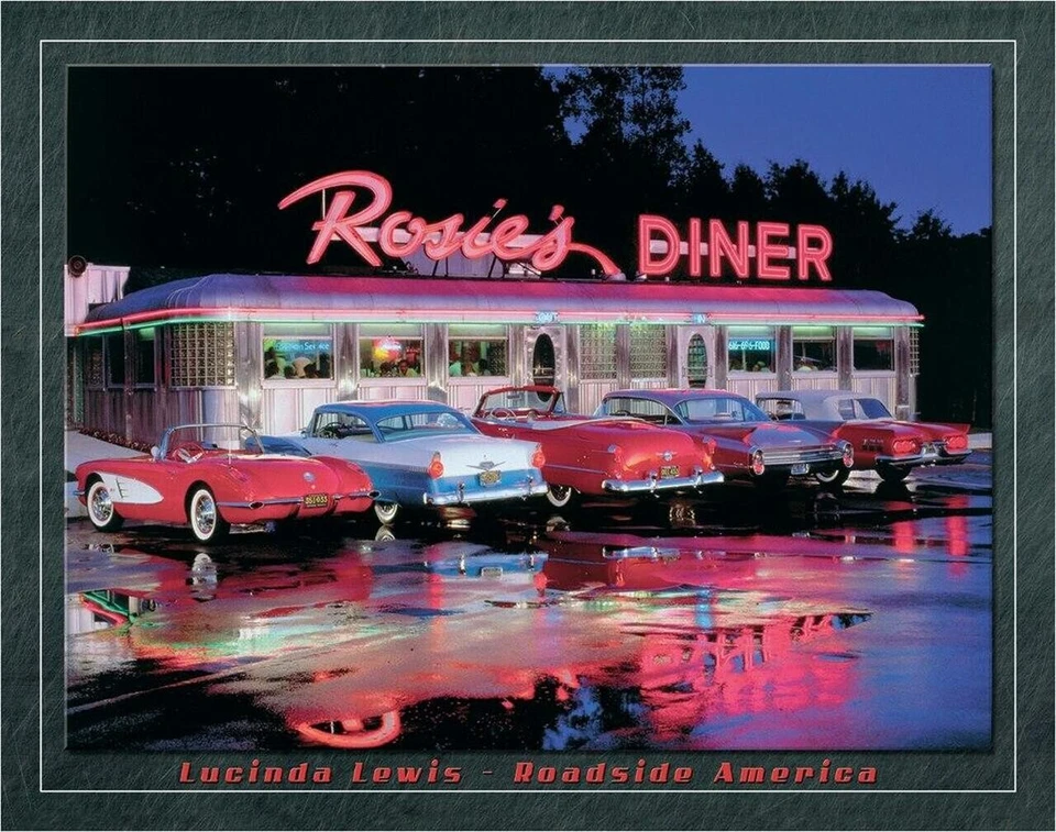 Rosie's Diner Drive in Metal Sign by Lucinda Lewis Roadside America