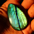 142.2 Cts Natural Labradorite Green Blue Fire Top Quality Pear Cabochon Gemstone
