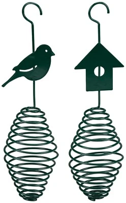 LIFETIME GARDEN 2 alimentatori per volatili selvatici porta sfere di grasso metallo giardino pensile alimentatore trattamento uccellini