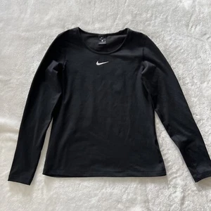 EUC Nike Dri-Fit Logo Training Crew Pullover Black Women’s Size Small - Picture 1 of 10