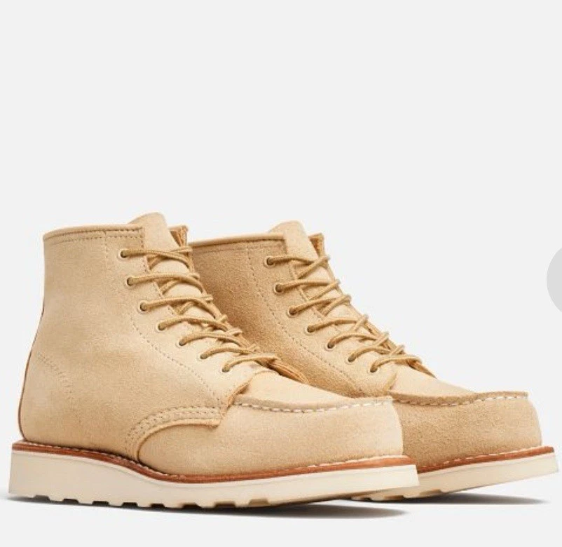 Red Wing 经典 3328 女式奶油色皮革脚趾系带 6 英寸踝靴 — 第 1/4 张图片