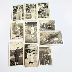 VTG  1930's Lot Of 10 Snapshot Photos Woman Pet Dog Jack Russell Omaha Nebraska - Picture 1 of 24