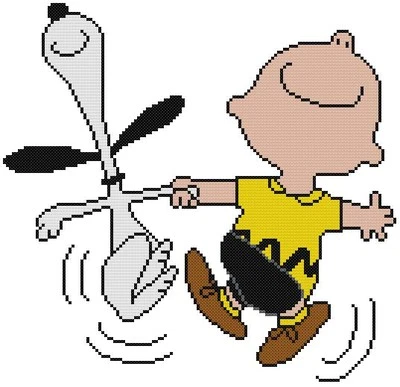 CROSS STITCH+ CRAFT PATTERN Charlie Brown Peanuts Snoopy Dog Joy Dance Happy - Image 1 of 4
